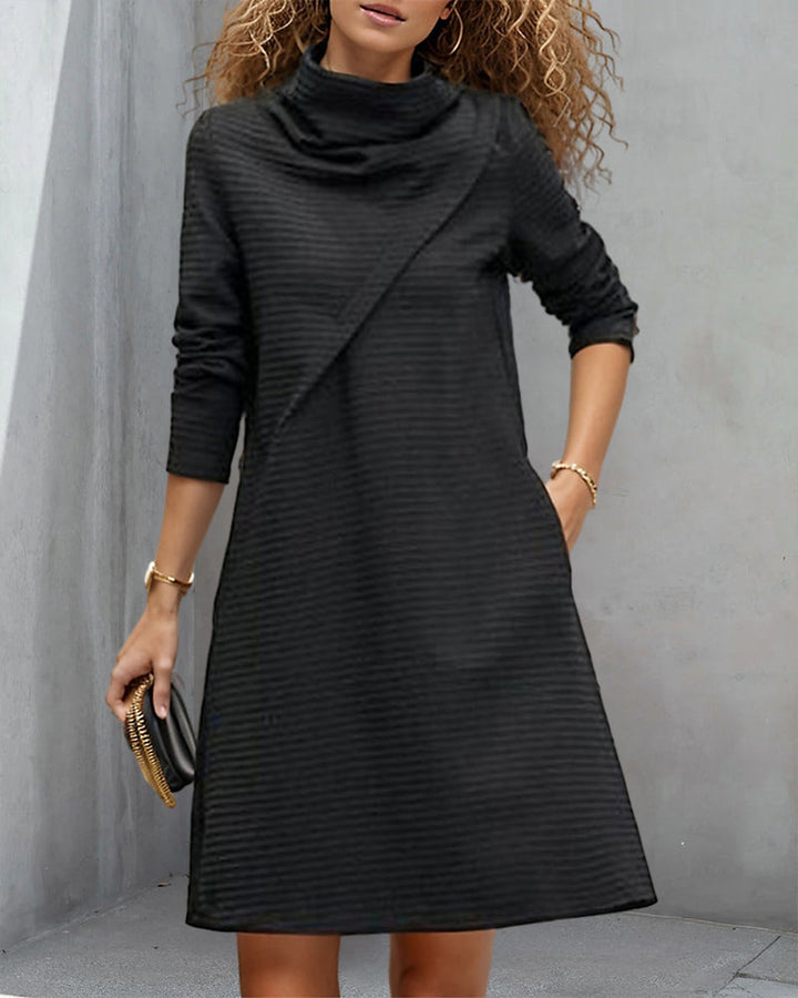 High neck pocket couture dress