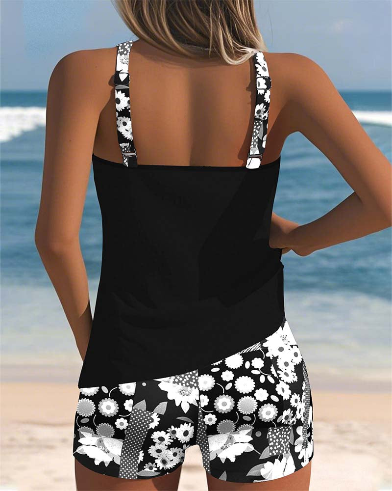 Hazel - Floral Print Two-Piece Swim Set