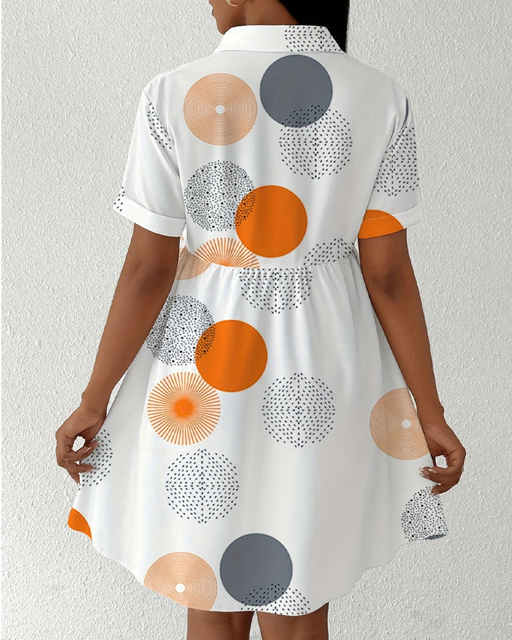 Polka Dot Print Shirt Dress